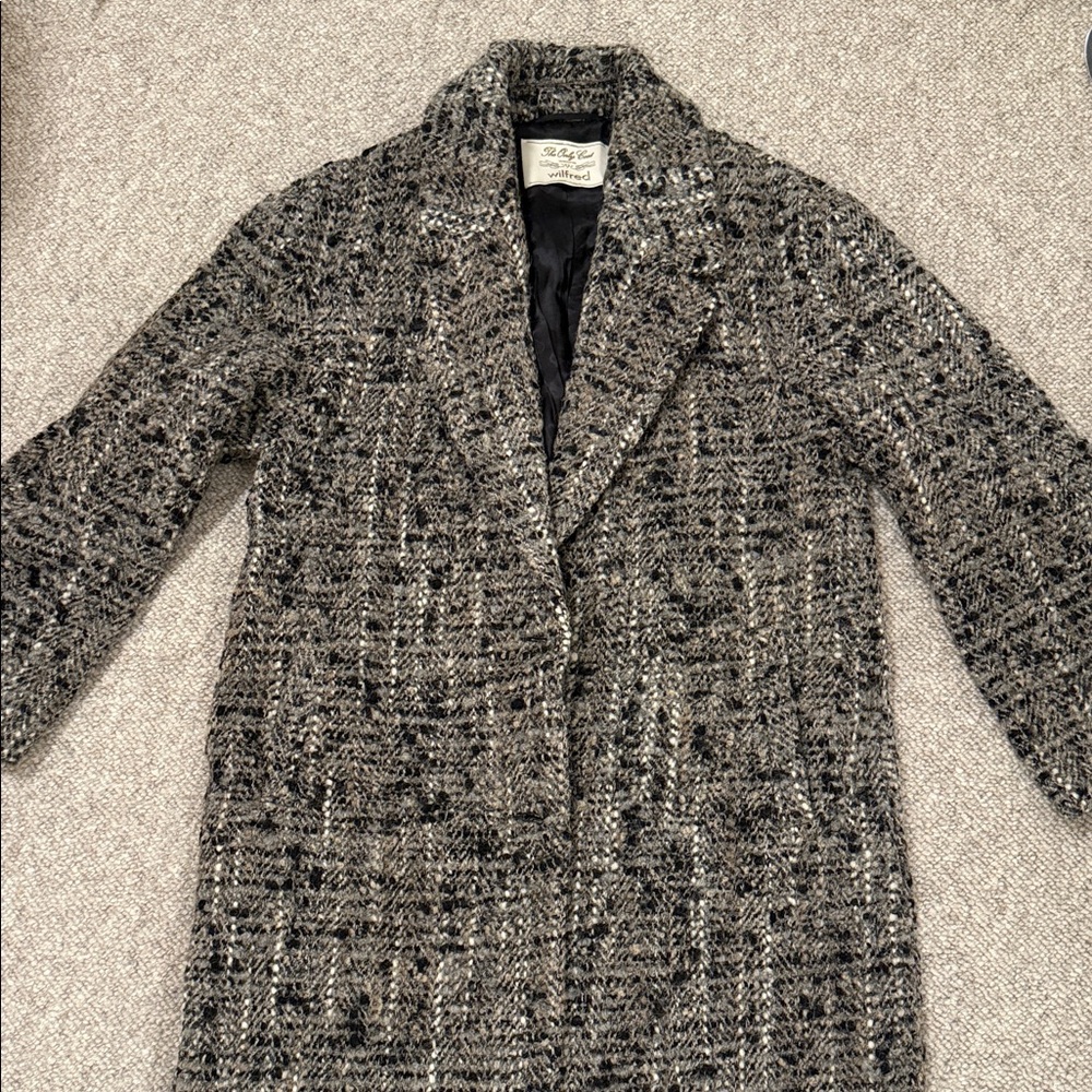 Wilfred Billy Reid Black and Gray Tweed Teddy Jacket